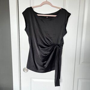 Satin Boat Neck Sleeveless Top
